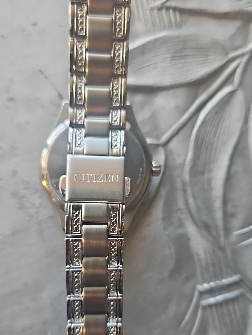 Citizen Women's Silver Watch with Pink Dial and Crystal Accents - Picture 4 of 4
